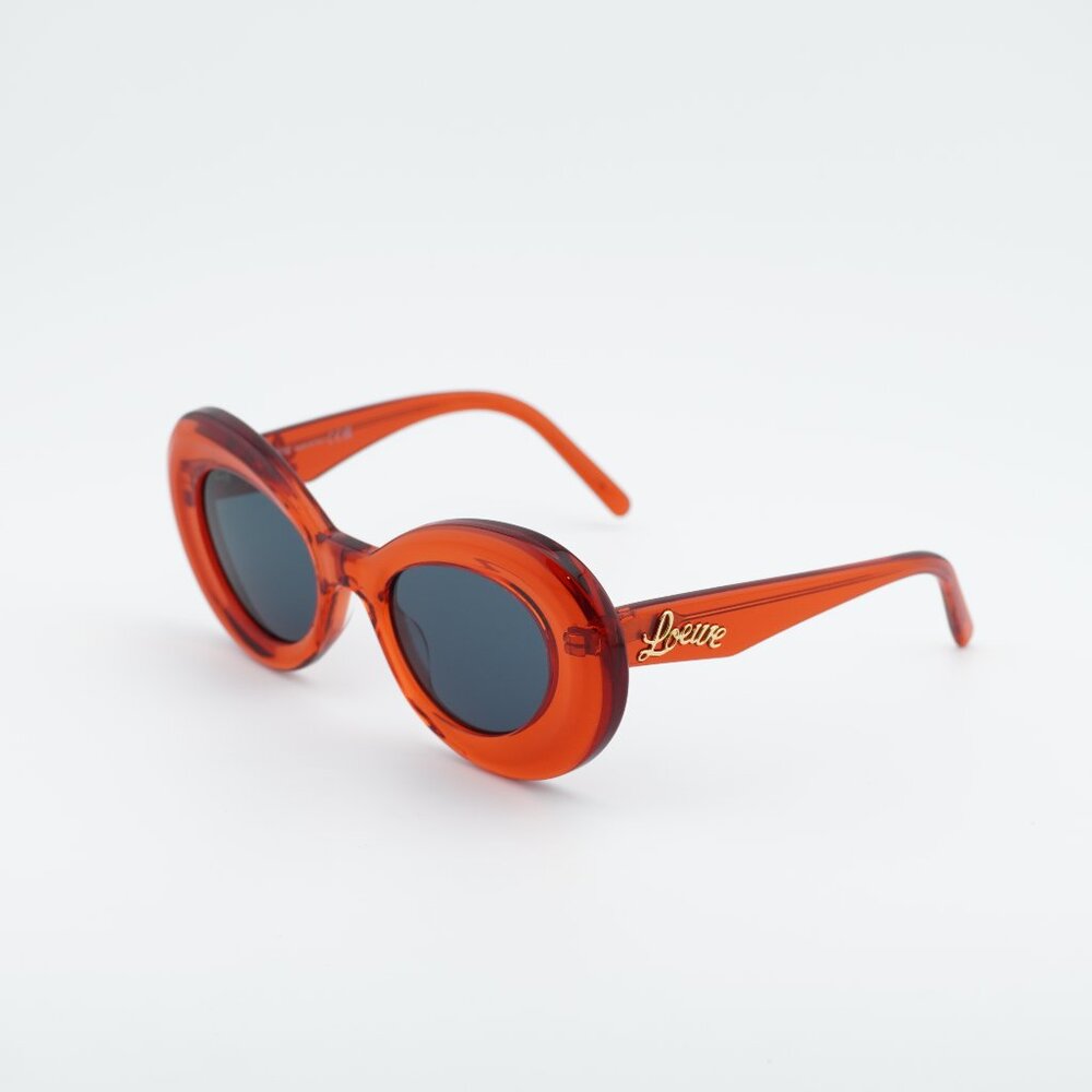 Loewe LW40112I 66V Sunglasses Red Butterfly Frame, Blue Lenses